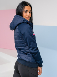 Women's Lightweight Jacket with hood Navy blue Bolf KSW4012