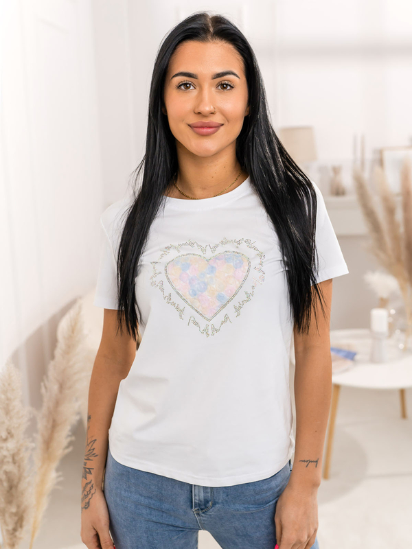 Women's Printed T-shirt White Bolf 95T2510
