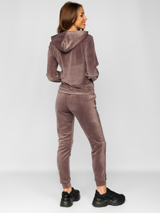 Women's 2-Piece Velour Tracksuit Cappuccino Bolf 829