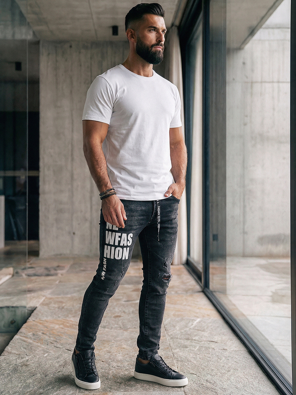 Men's Jeans Slim Fit Black Bolf TF277