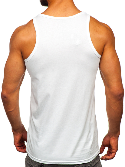 Men's Printed Boxer Tank Top White Bolf 14839