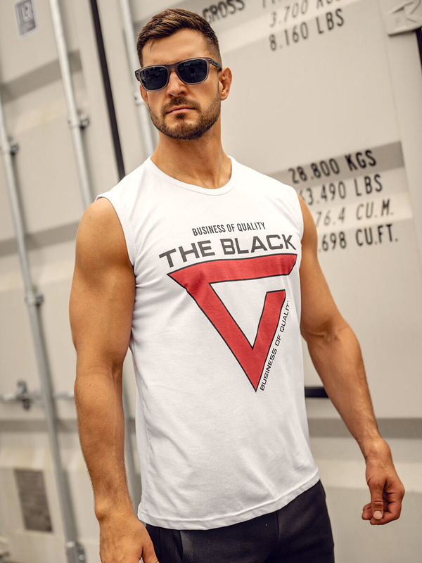 Men’s Printed Tank Top White Bolf 14816A