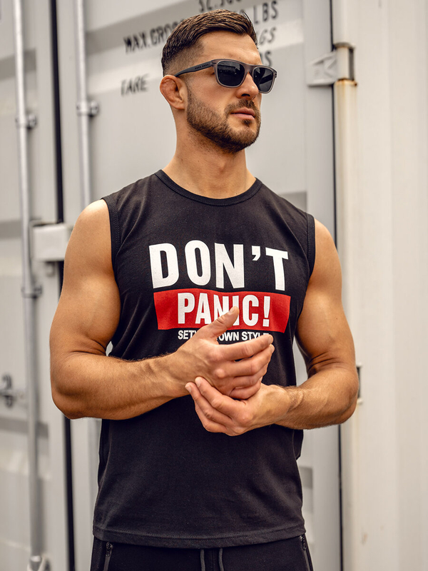 Men’s Printed Tank Top Black Bolf 14827A