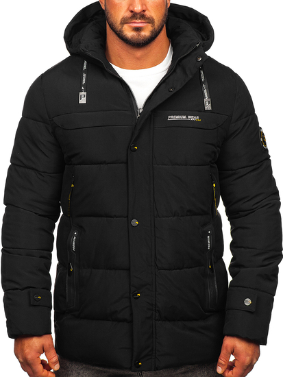 Men's Quilted Winter Jacket Black Bolf 22M58
