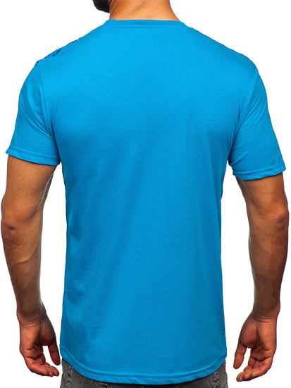Men's Cotton Printed T-shirt Turquoise Bolf 14720