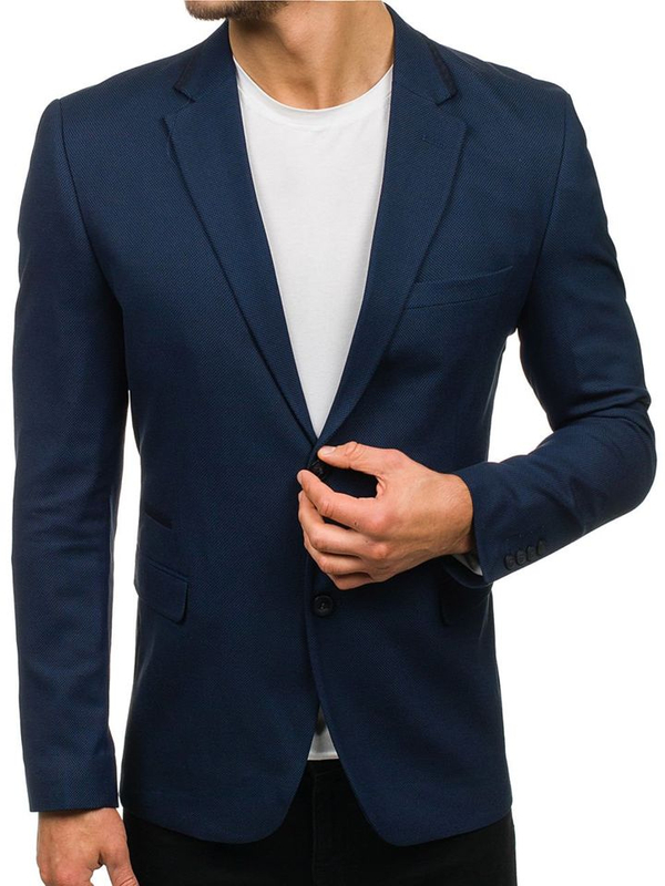 Men's Elegant Blazer Navy Blue Bolf 1050