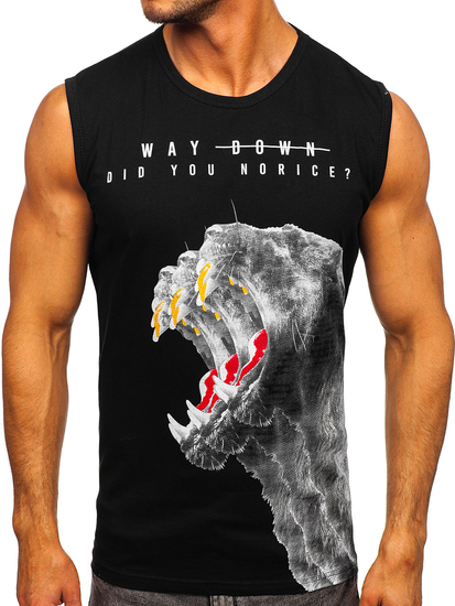 Men's Printed Tank Top Black Bolf 14808