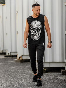 Men’s Printed Tank Top Black Bolf 14817A