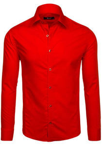 Men’s Elegant Long Sleeve Shirt Red Bolf 1703