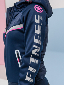 Women's Lightweight Jacket with hood Navy blue Bolf KSW4012