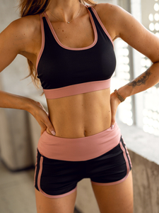 Women’s 2-Piece Sport Outfit Black-Pink Bolf XL011A