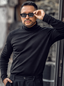 Men’s Basic Turtleneck Sweater Black Bolf 535A
