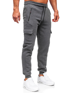 Men's Cargo Jogger Sweatpants Anthracite Bolf JX6028