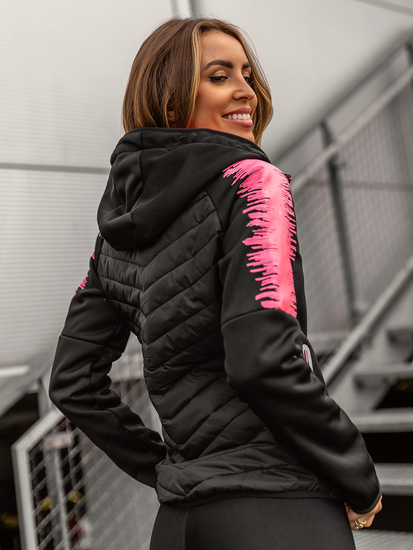 Women's Lightweight Quilted Jacket with hood Black Bolf KSW4007A