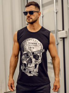 Men’s Printed Tank Top Black Bolf 14807A