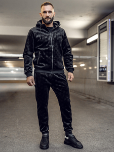 Men's Velour Tracksuit Black Bolf 3B113A