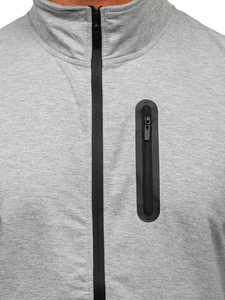 Men's Zip Stand Up Sweatshirt Grey Bolf B228