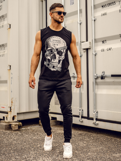 Men’s Printed Tank Top Black Bolf 14807A