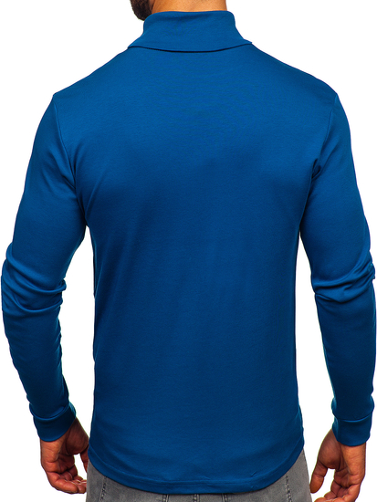 Men’s Basic Cotton Polo Neck Sweater Navy Blue Bolf 535