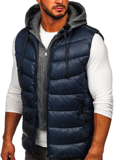 Men's Hooded Gilet Navy Blue Bolf 2909