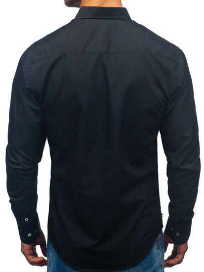Men's Elegant Long Sleeve Shirt Black Bolf 2772