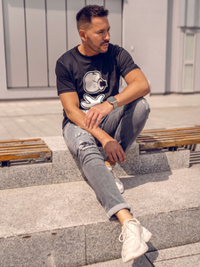 Men's Cotton Printed T-shirt Black Bolf KS1997A