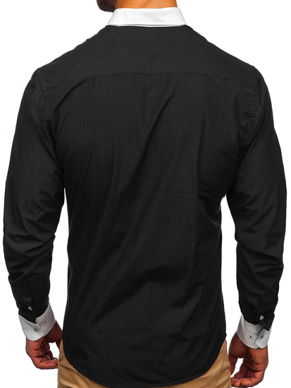 Men's Elegant Long Sleeve Shirt Black Bolf 2782