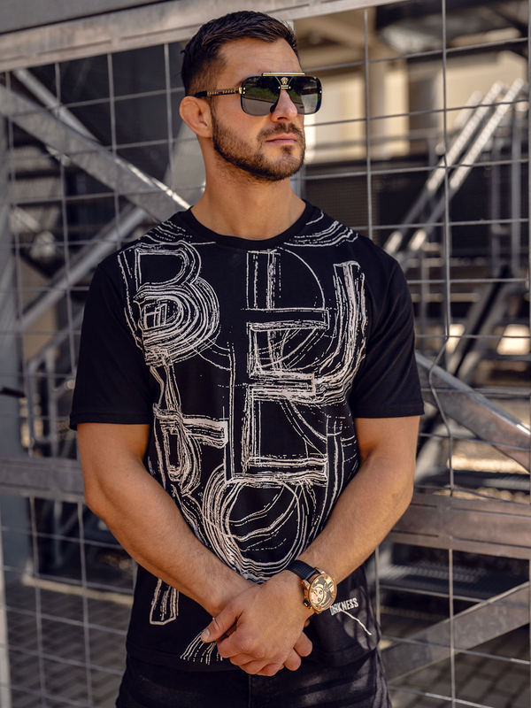 Men's Printed T-shirt Black Bolf KS2525TA
