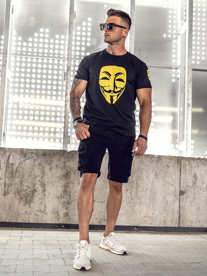 Men's Printed T-shirt Black Bolf 14400A