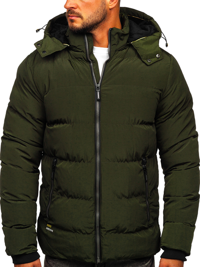Men's Quilted Winter Jacket Green Bolf 6906