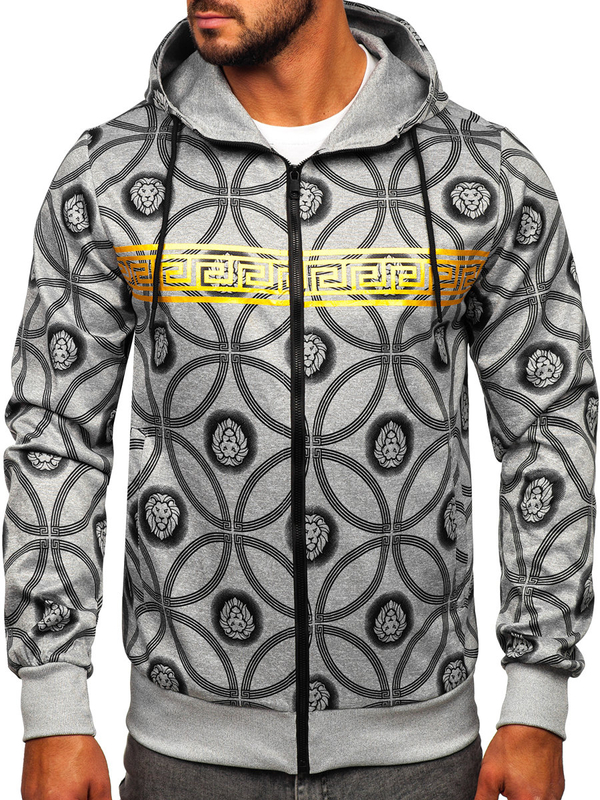 Men's Zip Hoodie Grey Bolf 27B8123
