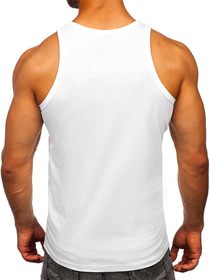 Men's Printed Boxer Tank Top White Bolf 14844