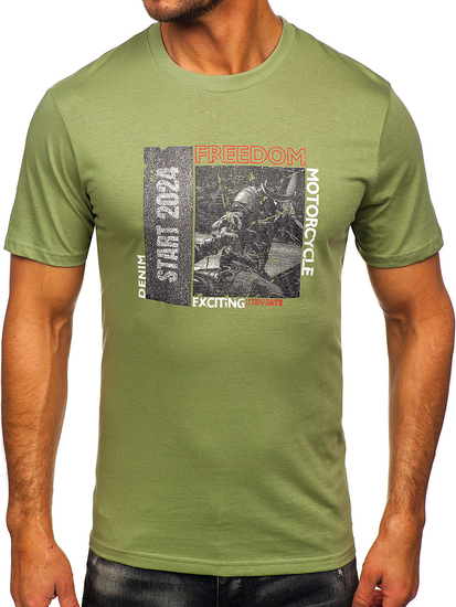 Men's Cotton Printed T-shirt Green Bolf MPO3475