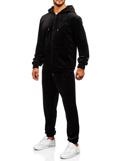 Men’s Velour Sport Outfit with hood Black Bolf 8C1538