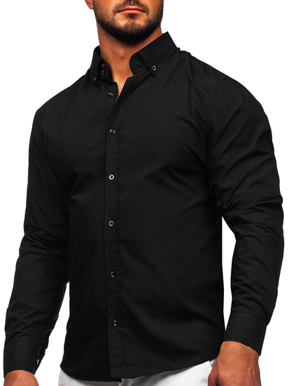 Men’s Elegant Long Sleeve Shirt Black Bolf 5821-1