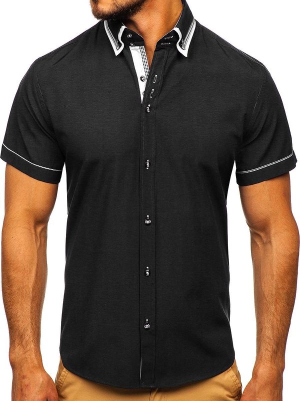 Men's Short Sleeve Shirt Black Bolf 3520