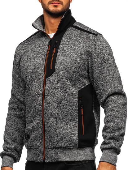 Men's Lightweight Jacket with stand up collar Anthracite Bolf TC1232