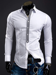 Men’s Elegant Long Sleeve Shirt White Bolf 0939A