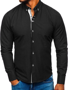 Men's Elegant Long Sleeve Shirt Black Bolf 5796-1