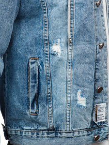 Men's Denim Hooded Jacket Sky Blue Bolf MJ505BC