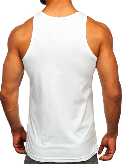 Men's Printed Boxer Tank Top White Bolf 143027