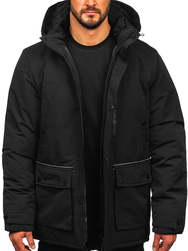 Men's Winter Parka Jacket Black Bolf 22M323