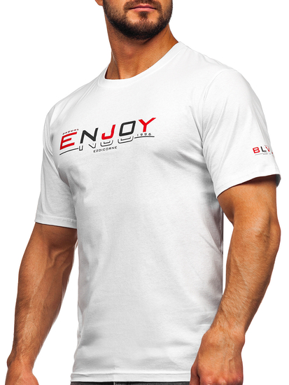 Men's Cotton Printed T-shirt White Bolf 14739