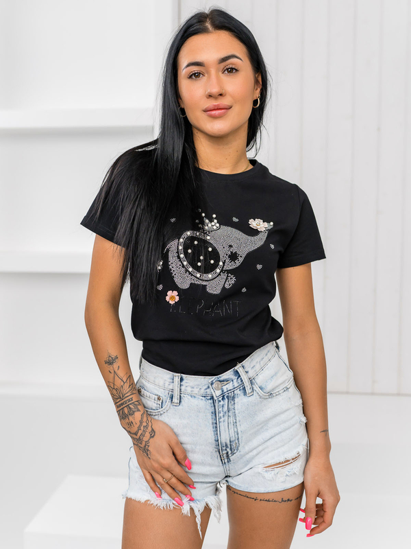 Women's Printed T-shirt Black Bolf 96T625