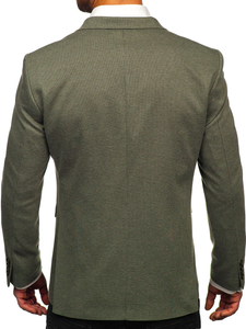 Men's Double-breasted Elegant Suit Jacket Green Bolf 005