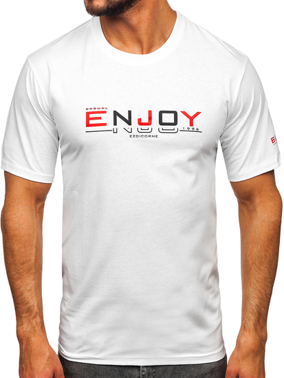 Men's Cotton Printed T-shirt White Bolf 14739