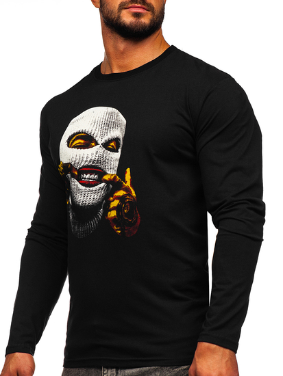 Men's Printed Long Sleeve Top Black Bolf 146744