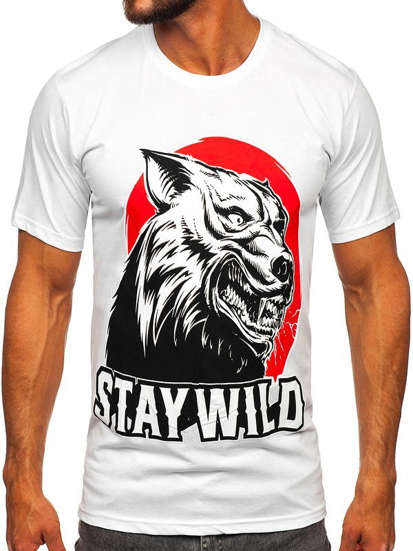 Men's Cotton Printed T-shirt White Bolf 143021