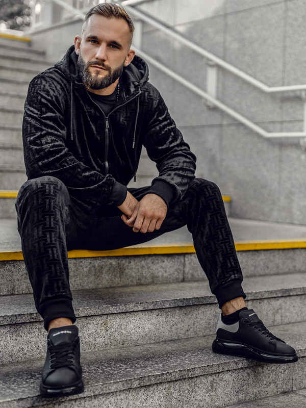 Men's Velour Tracksuit Black Bolf 3B113A