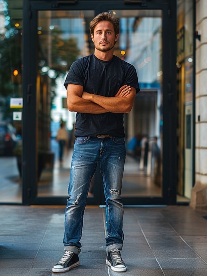 Men's Longline Basic T-shirt Black Bolf 14290A2